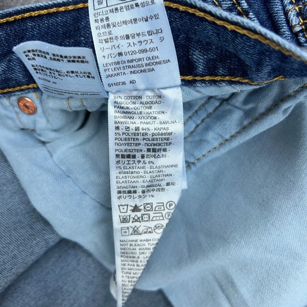 Levi's 501 Jeans Men‎ 40x30 Blue Straight Leg Regular Button Fly Stretch Denim